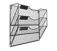COHEALI Trieur de Courrier Mural à 3 Niveaux en Métal Noir | Maille Stable, Rangement Mural Peu Encombrant, Tri des Documents, Usage École et Bureau