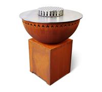 Coiffe en acier inoxydable | Couronne pour le gril à plaques de cuisson Grillrost.com avec trou de feu de 35cm