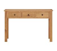 Coiffeuse 110x40x75 cm en Bois de Chêne Massif avec 3 Tiroirs | Table d'appoint,meuble chambre,table multifonction,rangement accessoires beauté,design compact,usage polyvalent
