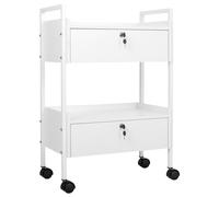 Coiffeuse Ario de Habys | avec tiroir et étagères | Chariot de coiffure et de beauté à roulettes | Compacte et stable | Capacité de charge : 25 kg | Blanc