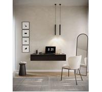 Coiffeuse avec bureau 2 tiroirs - BEMMI - 120 cm - noir