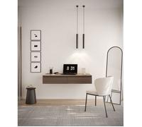 Coiffeuse avec bureau 2 tiroirs - BEMMI - 120 cm - noyer du Wisconsin