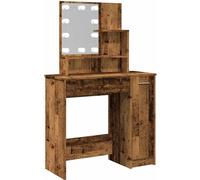 Coiffeuse avec LED vieux bois 86,5x35x136 cm