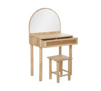 Atmosphera – Coiffeuse et tabouret enfant – hévéa et verre