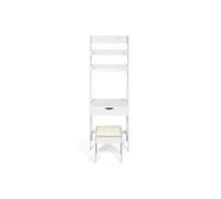 coiffeuse blanche avec miroir table de maquillage moderne avec un tabouret et 2 étagères pour chambre en mdf