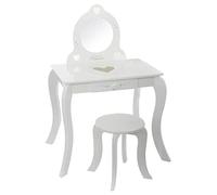 Atmosphera Coiffeuse avec tabouret L.70,5 x H.91 x P.50,5 cm Blanche