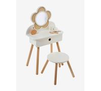 Coiffeuse cannage + accessoires en bois FSC® écru TU