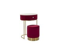 Coiffeuse d'Appoint Design "Vellit" 70cm Rouge & Or