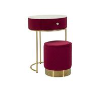 Coiffeuse d'Appoint Design ""Vellit"" 70cm Rouge & Or