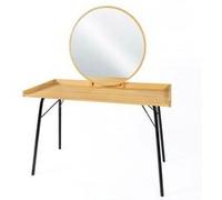 Coiffeuse Design en Bois "Rayburn" 115cm Naturel Beige G