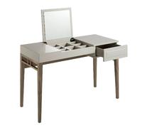 Coiffeuse en bois gris et noyer avec miroir