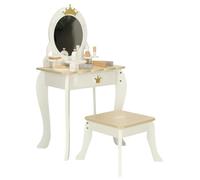 Coiffeuse en bois pour petite fille LULILO Bella : miroir, tabouret et accessoires