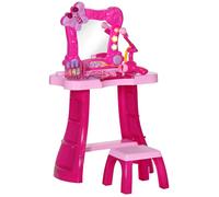 AIYAPLAY Coiffeuse enfant 15 pcs – tabouret, miroir, lumière, musique, micro – filles 3-6 ans – Rose