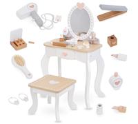 Mamabrum Coiffeuse en bois avec tabouret et accessoires