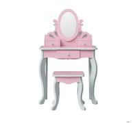 Fantasy Fields Coiffeuse Enfant en Bois Table Maquillage avec Miroir Et Tabouret Rose Rapunzel TD-12851A