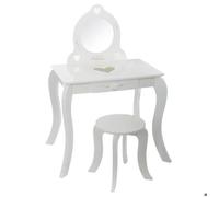 Coiffeuse et tabouret ""Demoiselle"" enfant blanc L71,5cm