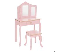 Kinderfrisiertisch und hocker "sissi" rosa l60cm - Atmosphera créateur d'intérieur