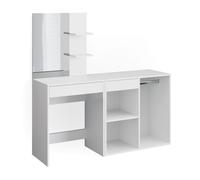 Coiffeuse Isabelle, 140cm avec armoire, Blanc, Vicco 34448