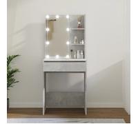 vidaXL Coiffeuse Kaptafel LED Design contemporain Gris béton 60x40x140 cm G