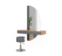 Coiffeuse Melisa, 120cm avec éclairage et tabouret, Gris, Vicco 47689