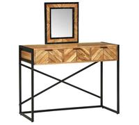 Coiffeuse moderne avec miroir - vidaxl - 100x40x120 cm - Bois massif d'acacia - Marron - Style industriel - 4 tiroirs