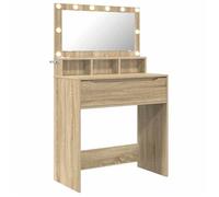 Coiffeuse moderne avec miroir - vidaXL - Chêne sonoma - 80x39,5x135 cm - Grand espace de rangement