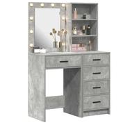 Coiffeuse moderne - vidaXL - 2 pièces - Gris - 50x41x135 cm - Bois d'ingénierie - Bandes LED intégrées - Avec tiroir