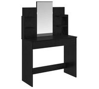 Coiffeuse moderne - vidaXL - Chêne noir - Bois d'ingénierie - 96x39x142 cm - Grand espace de rangement - Avec tiroir