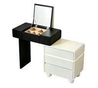Coiffeuse Multifonction avec Design Extensible, Table de Maquillage 2-en-1 | Miroir escamotable, lumièra LED tactile, grand rangement, texture douce, cadre en bois robuste, gain de place