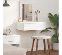Coiffeuse murale moderne - vidaxl - Lumières LED - Blanc - 60x40x70 cm - Grand tiroir - Bois MDF - Design contemporain