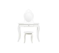 coiffeuse pour enfant avec miroir, blanc,inclus de table de maquillage et de tabouret, dessus amovible