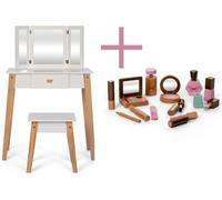 Coiffeuse pour enfants ByAstrup plus trousse de maquillage en bois durable FSH, 14 pièces.