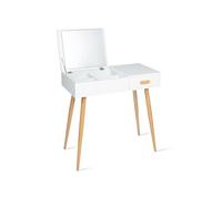 Coiffeuse scandinave LISA miroir rabattable blanche