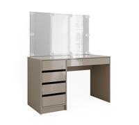 Coiffeuse Sherry, 120cm avec chaîne LED, Grège, Vicco 47706