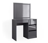 Coiffeuse Sherry, 90cm avec miroir LED, Anthracite, Vicco 40843