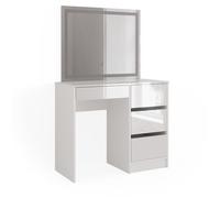 Coiffeuse Sherry, 90cm avec miroir LED, Blanc Haute brillance, Vicco 40170