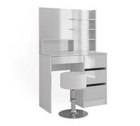 Coiffeuse Sherry, 90cm avec tabouret, Blanc, Vicco 41296