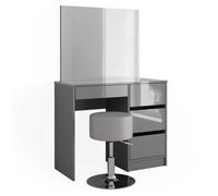 Coiffeuse Sherry, 90cm avec tabouret, Gris, Vicco 41286