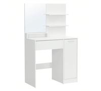 Coiffeuse, Table de Maquillage avec Miroir, 1 tiroir, 2 étagères, Armoire de Rangement, Organisateur de Maquillage, Blanc Nuage À propos de cet article[STYLE ET FONCTIONNALITÉ]Un design sobre, des lig