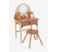 Coiffeuse + tabouret avec accessoires en bois FSC® caramel TU