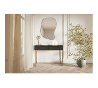 Coiffeuse - VELDIO - 110 cm - noir avec pieds dorés
