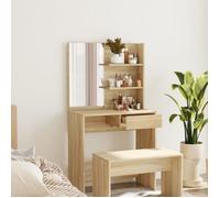 Coiffeuse - VIDAXL - Chêne sonoma - 74,5x40x141 cm - Bois d'ingénierie - Miroir inclus