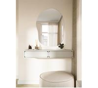 Coiffeuse - WUWU - 110 cm - suspendu - avec 2 tiroirs - grège