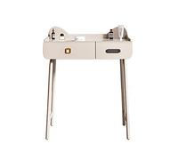 Coiffeuses de Chambre Coiffeuse en ardoise Coiffeuse de chambre à coucher Coiffeuse peu encombrante avec poignée en métal for tiroir, Miroir d'éclairage à écran tactile, Coiffeuse de Vanité de Maquill
