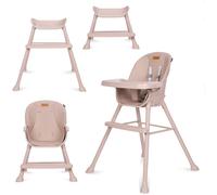 COIL Chaise bébé 4 en 1, chaise repas, réglable, plateau amovible, antidérapante, 6 à 36 mois, harnais 5 points, chaise haute, chaise haute pour bébé, supporte jusqu'à 15 kg/30 kg, rose