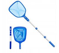 COIL Filet de piscine - Épuisette de piscine - Épuisette télescopique en aluminium - Filet à feuilles à mailles fines pour nettoyer piscines, spas et étangs - 27 x 43 cm - Bleu