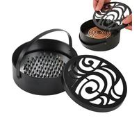 Coil Holder - Coil Incense Holder, with Handle Lid Portable Ash Catcher, Outdoor Incense Holders, Fly Coils Holders Incenses Burner for Garden Yard Lawn Patio Pathway Camping Picnic Home