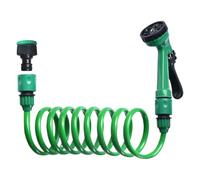 Coil Hose, Retractable Garden Hose, Lightweight Irrigation Tool, Flexible with 5 Spray Modes, Ideal for Boats, RV Cleaning, Yard Watering, House Maintenance, Car Wash, 49.21ft