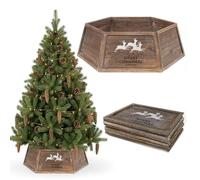 COIL Jupe pour sapin de Noël, ovale, rectangulaire, diamètre à partir de 56 cm (Brun, diamètre 66)