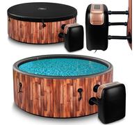 COIL Outdoor Spa Gonflable - 6 Personnes, Aspect Bois, matériau DWF Robuste, gonflage Rapide, hydromassage Bien-être (Teck)